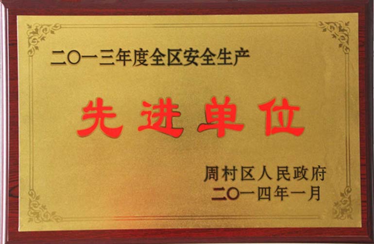 全區(qū)安全生產(chǎn)先進(jìn)單位